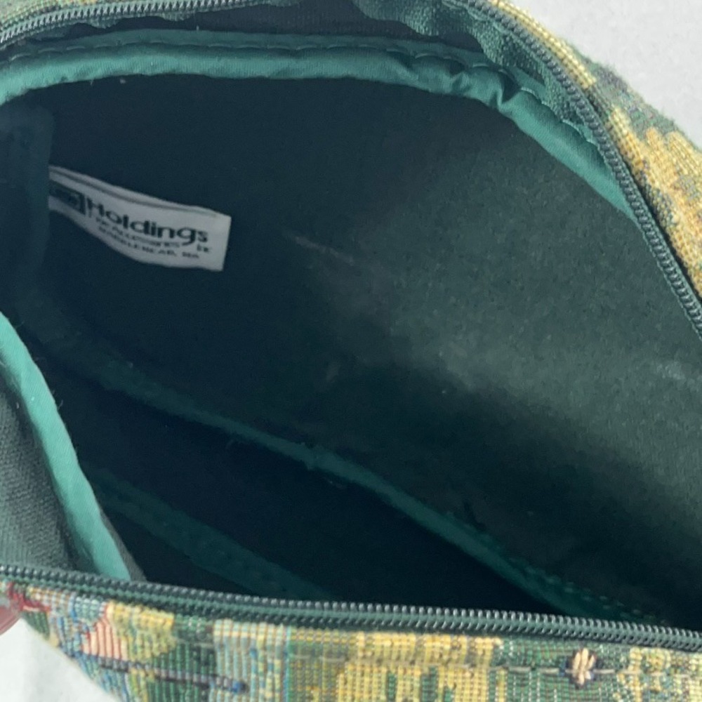 Holdings Fine Accessories Crossbody Bag Women's Green Tapestry Golf Scene - Picture 9 of 11